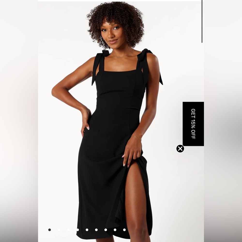 Petal & Pup Black Sheath Midi Dress with Slit